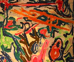 Fragmento de El hombre, la revoluci�n y el color (2003, 3,5 x 1,5 m.) Saval 