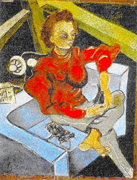 Laura Cequera, retrato pintado por Diego Barboza (pulsar encima para verlo m�s grande).