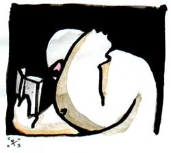 Ilustraci&oacute;n de Ivan Triay para "El mal de Q." , de Antonio Tello.