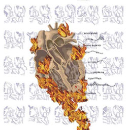 Ardiendo de amor, obra digital de Juan Barbagelata.